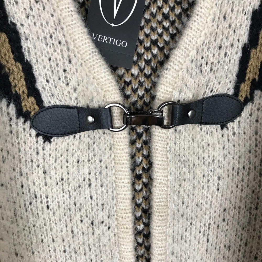 Vertigo Print Fringe Cardigan Open Front Eagle Eye - Picture 6 of 15